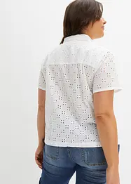 Moderiktig blus med hålbroderi, bonprix