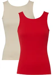 Ribbstickat linne i ekologisk bomull (2-pack), bonprix