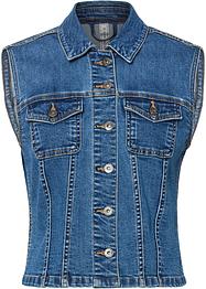 Kort jeansväst med Positive Denim #1 Fabric, RAINBOW