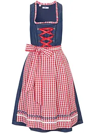 Knälång dirndl med jeanslook och förkläde (2 delar), bonprix