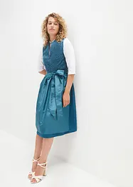 Jacquardmönstrad mellanlång dirndl och förkläde (2 delar), bonprix