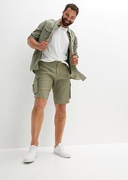 Linnebermudas i cargomodell, avslappnad passform, John Baner JEANSWEAR