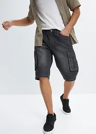Jeansshorts med cargofickor, avslappnad passform, bonprix