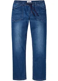 Dra på-jeans med bekvämt snitt, loose fit, straight, bonprix