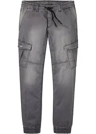 Mjuka jeans med cargofickor, Regular Fit, Straight, bonprix