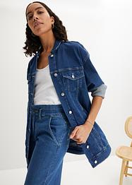 Stretchig jeansjacka i ekologisk bomull, oversized, John Baner JEANSWEAR