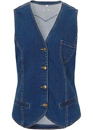 Jeansväst med smockad sida, bpc bonprix collection