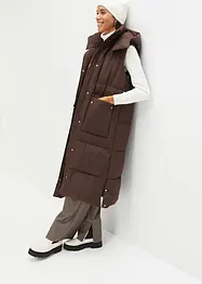 Vadderad täckväst med avtagbar huva i återvunnen polyester, bonprix