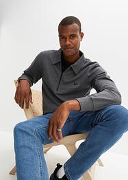 Sweatshirt med tenniskrage med återvunnen polyester, bpc bonprix collection