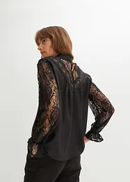 Blus med spets, bonprix