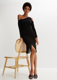 One shoulder-klänning med fransar, BODYFLIRT boutique