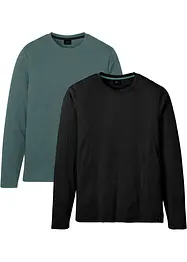 Långärmad T-shirt med bekväm passform (2-pack), bonprix