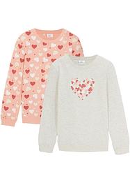 Sweatshirt för flickor (2-pack), bpc bonprix collection