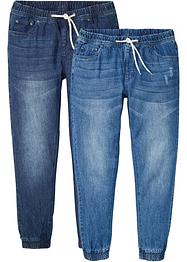 Dra på-jeans, normal passform, raka ben (2-pack),, RAINBOW