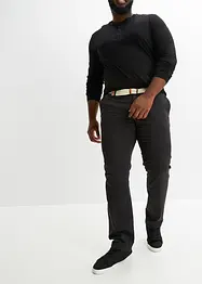 Stretchiga chinos med bekvämt snitt och skärp, normal passform, raka ben, bonprix