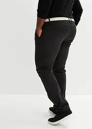Stretchiga chinos med bekvämt snitt och skärp, normal passform, raka ben, bonprix