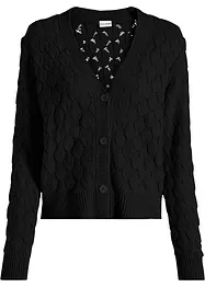 Hålmönstrad cardigan, bonprix