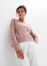 Hålmönstrad cardigan, bonprix