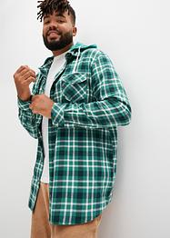 Långärmad flanellskjorta med avtagbar sweathuva, John Baner JEANSWEAR