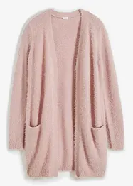 Lång cardigan med fluffigt utseende, bonprix