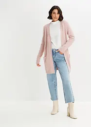 Lång cardigan med fluffigt utseende, bonprix