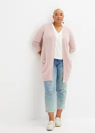 Lång cardigan med fluffigt utseende, bonprix