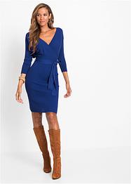 Stickad klänning med omlottlook, BODYFLIRT boutique