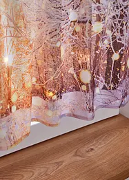 Cafégardin med LED-belysning och vintertryck, bonprix