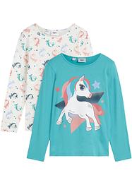 Långärmad topp för flickor (2-pack), bpc bonprix collection