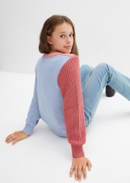 Stickad tröja med colour blocking-look för barn, bpc bonprix collection