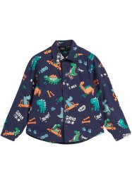 Långärmad skjorta med dinosauriemönster för pojkar, smal passform, bpc bonprix collection