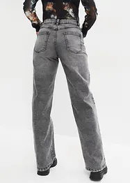 Wide Leg Jeans, High Waist med nitar, bonprix