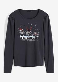 Långärmad T-shirt med julmotiv, BODYFLIRT