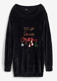 Off shoulder-tröja med julmotiv, BODYFLIRT