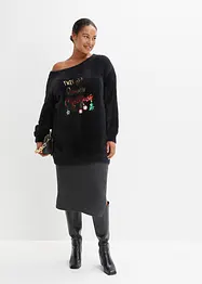 Off shoulder-tröja med julmotiv, bonprix