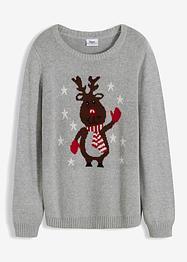 Stickad tröja med julmotiv, bpc bonprix collection