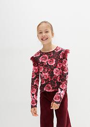 Långärmad T-shirt med volanger för barn, bpc bonprix collection