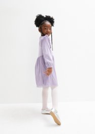 LÅngärmad jerseyklänning med tyll för barn, bpc bonprix collection