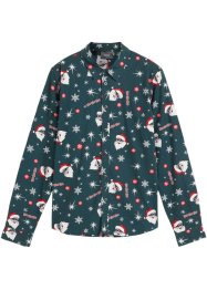 Långärmad barnskjorta med julmönster, smal passform, bpc bonprix collection
