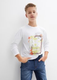 Långärmad T-shirt med Smiley World Gaming-tryck för barn, bpc bonprix collection