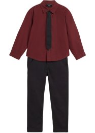 Stretchbyxa, långärmad skjorta och slips för barn (3 delar), bpc bonprix collection