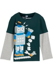 Långärmad T-shirt med lager-på-lager-look för barn, bpc bonprix collection