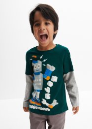 Långärmad T-shirt med lager-på-lager-look för barn, bpc bonprix collection