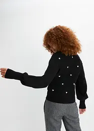 Finstickad tröja av viskosmix, bonprix