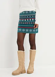 Lusemönstrad minikjol i elastisk bomullsmix, bonprix