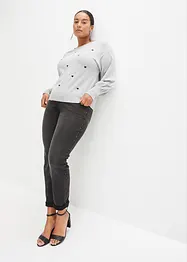 Finstickad tröja av viskosmix, bonprix