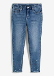 Stuprörsjeans med strassapplikation, BODYFLIRT