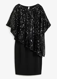 Paljettklänning med poncho, bonprix