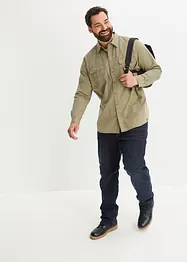 Fodrade jeans med stretch och resårlinning, Straight, bonprix