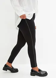 Punto-leggings med infällning i skinnimitation, bonprix